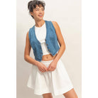 V-Neck Sleeveless Denim Vest boho clothing, festival outfit, hippie style apparel | Elevated Hippie