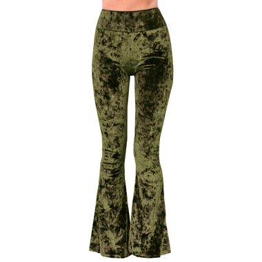 Velvet Bell Bottoms - Olive - The Elevated Hippie
