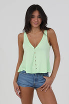 X2T72-ASIS V NECK SWINGY TANK TOP WITH OPEN BACK  BASIC TANK - The Elevated Hippie
