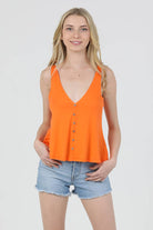 X2T72-ASIS V NECK SWINGY TANK TOP WITH OPEN BACK  BASIC TANK - The Elevated Hippie