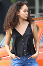 X2T72-ASIS V NECK SWINGY TANK TOP WITH OPEN BACK  BASIC TANK - The Elevated Hippie