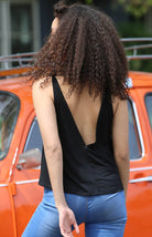 X2T72-ASIS V NECK SWINGY TANK TOP WITH OPEN BACK  BASIC TANK - The Elevated Hippie