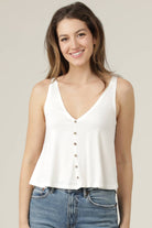 X2T72-ASIS V NECK SWINGY TANK TOP WITH OPEN BACK  BASIC TANK - The Elevated Hippie