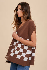 Annie Wear Checkered Button Down Short Sleeve Cardigan - The Elevated Hippie