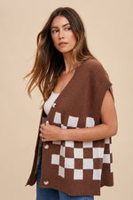 Annie Wear Checkered Button Down Short Sleeve Cardigan - The Elevated Hippie