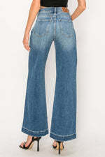Artemis Vintage High Rise Flare Jeans – Color Block Detail, Relaxed Fit, Stretch Denim - The Elevated Hippie