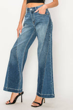 Artemis Vintage High Rise Flare Jeans – Color Block Detail, Relaxed Fit, Stretch Denim - The Elevated Hippie