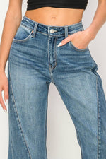Artemis Vintage High Rise Flare Jeans – Color Block Detail, Relaxed Fit, Stretch Denim - The Elevated Hippie