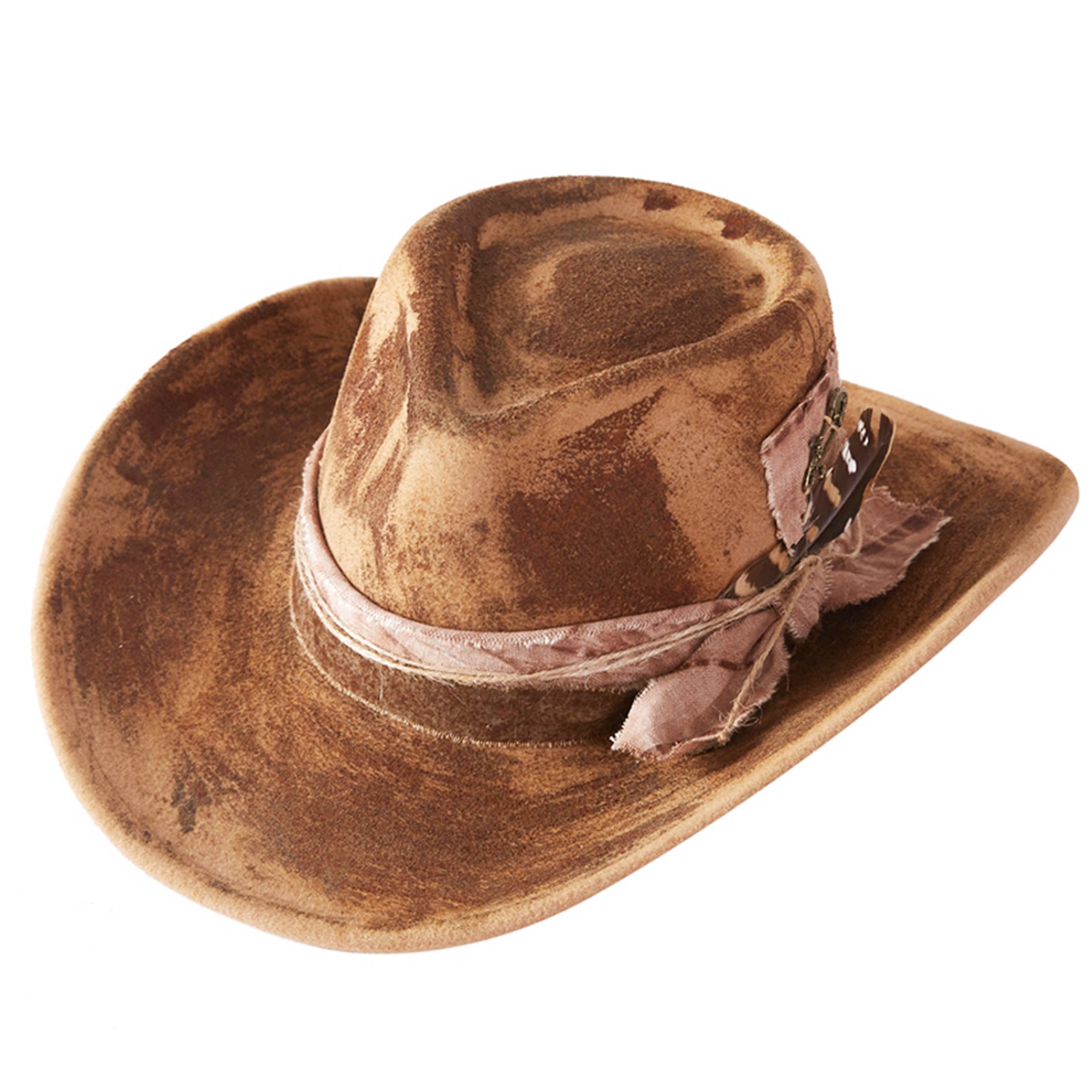 Rustic Cowgirl Feather and Band Fedora Hat boho clothing, festival outfit, hippie style apparel | Elevated Hippie