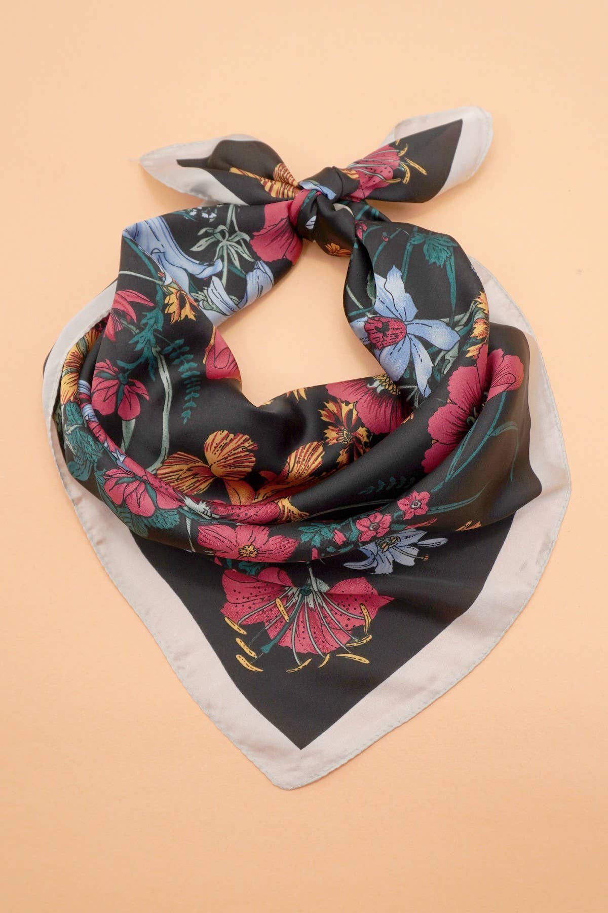 LARGE FLORAL PRINT BANDANA SCARF | 40SC651 boho clothing, festival outfit, hippie style apparel | Elevated Hippie