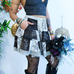 Patchwork Flowy Mini Skirt with Pockets