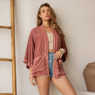 Young Threads Boho Mixed-Print Kimono Cardigan with Pockets boho clothing, festival outfit, hippie style apparel | Elevated Hippie