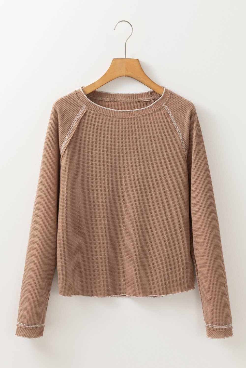 Lovesoft Textured Round Neck Long Sleeve Knit Top – Green boho clothing, festival outfit, hippie style apparel | Elevated Hippie