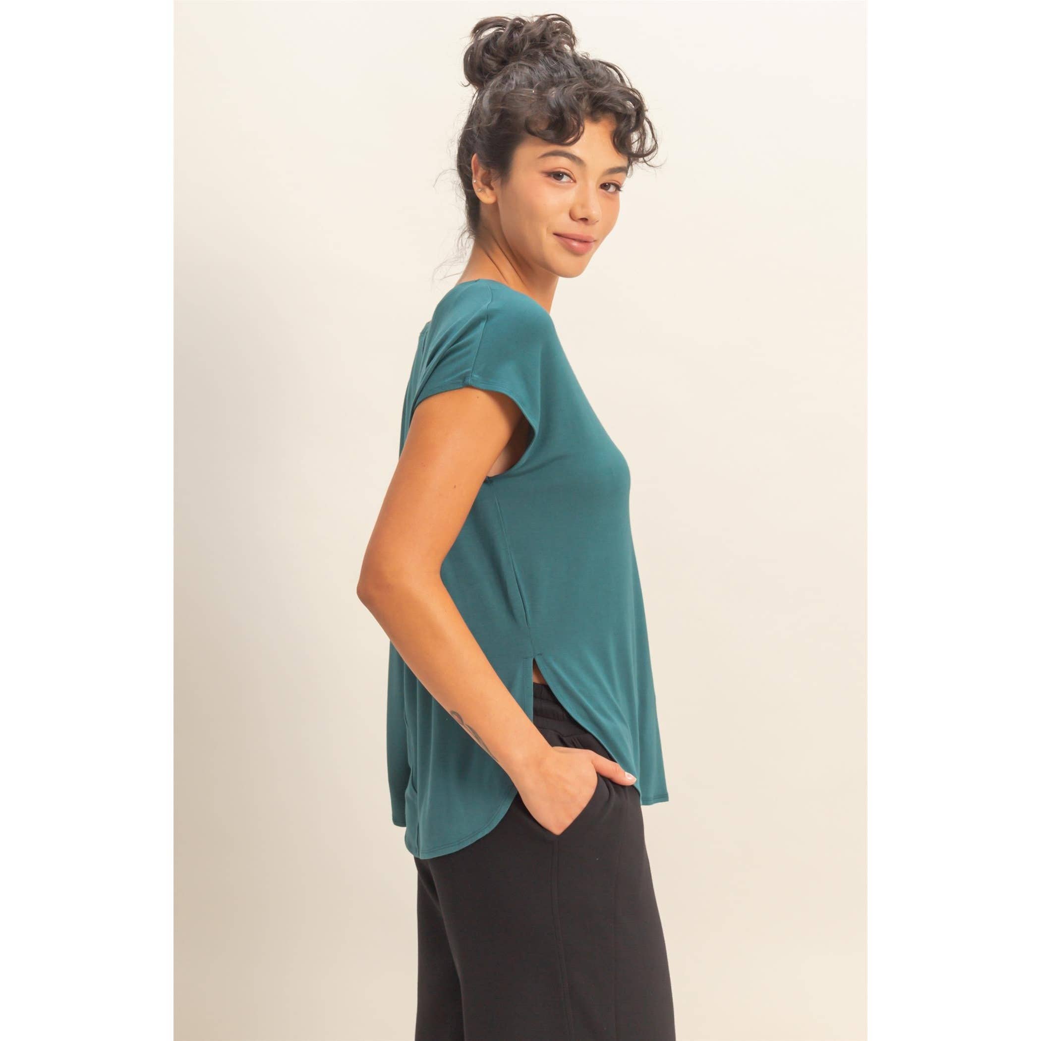 Relaxed Dolman Short Sleeve  Round Neck Top boho clothing, festival outfit, hippie style apparel | Elevated Hippie