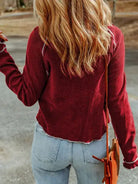 Lovesoft Textured Round Neck Long Sleeve Knit Top – Green boho clothing, festival outfit, hippie style apparel | Elevated Hippie