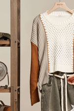 Multi Fabric Color Block Sweater - The Elevated Hippie