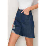 Distressed Denim Shorts – Mid Rise – Raw Hem – 5-Pocket Design – Casual Summer Cutoffs – USA Designed – Festival Ready - The Elevated Hippie