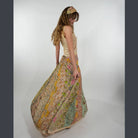 Hippie Boho Cotton Floral Patchwork Maxi Skirt with Pockets boho clothing, festival outfit, hippie style apparel | Elevated Hippie