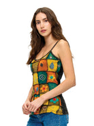 Tank Top Patchwork Razor-Cut Handstitched Detailing boho clothing, festival outfit, hippie style apparel | Elevated Hippie