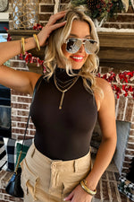Baylie Mock Neck Bodysuit – Full Coverage, Stretch Fit, Made in USA - The Elevated Hippie
