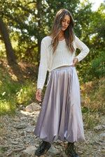 Solid Satin Skirt - The Elevated Hippie