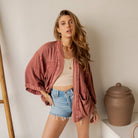 Young Threads Boho Mixed-Print Kimono Cardigan with Pockets boho clothing, festival outfit, hippie style apparel | Elevated Hippie
