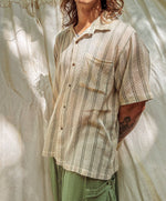 Men's Surfer Mesh Boho Cotton Button Up Tee Boho Men's Shirt - The Elevated Hippie