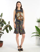 COTTON SLEEVELESS CROP TOP (TH-1988PK) boho clothing, festival outfit, hippie style apparel | Elevated Hippie