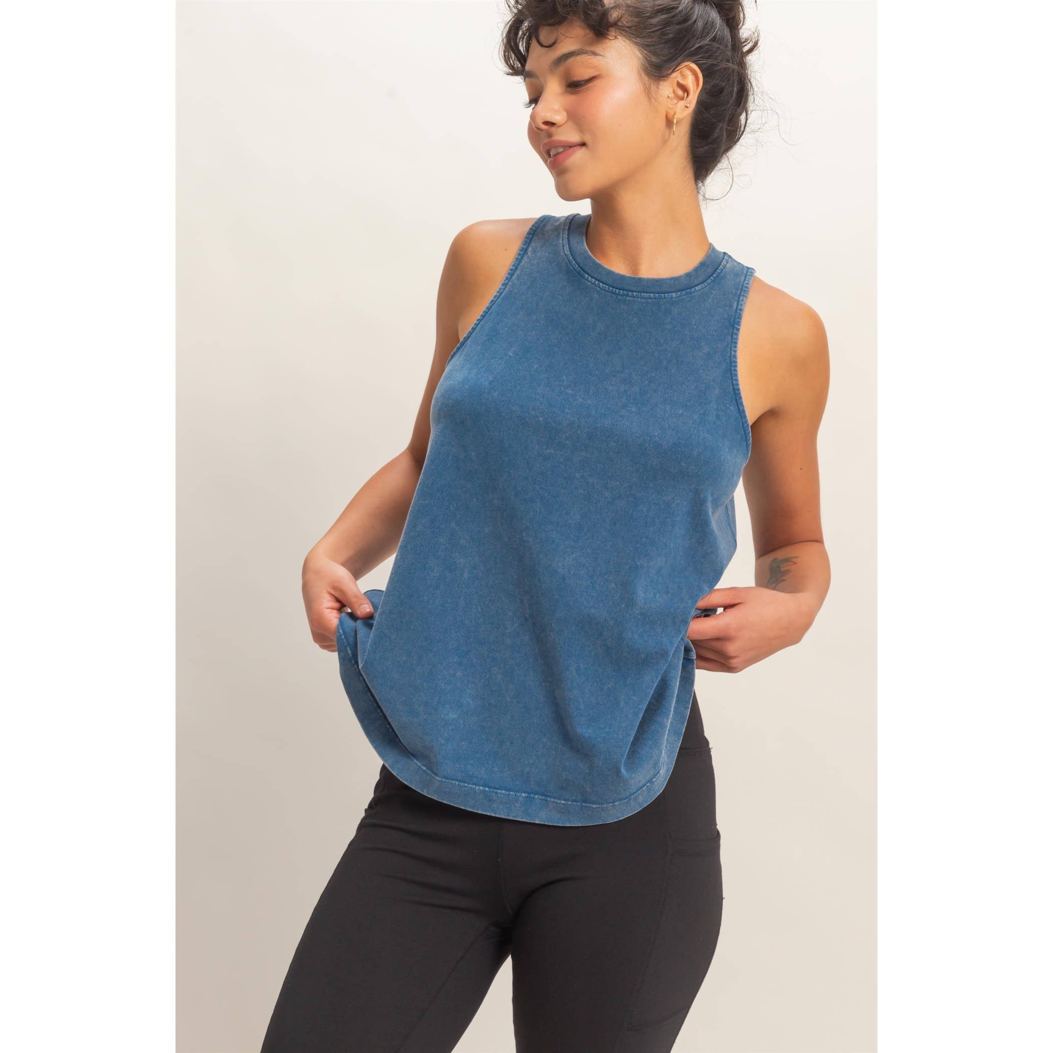 Mineral Washed Sleeveless Top boho clothing, festival outfit, hippie style apparel | Elevated Hippie