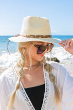 Beaded Belt Straw Panama Hat – Boho Shade, Desert Vibes - The Elevated Hippie