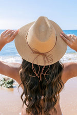 Beaded Belt Straw Panama Hat – Boho Shade, Desert Vibes - The Elevated Hippie