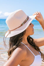 Beaded Belt Straw Panama Hat – Boho Shade, Desert Vibes - The Elevated Hippie
