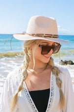 Beaded Belt Straw Panama Hat – Boho Shade, Desert Vibes - The Elevated Hippie