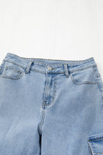 Beau Blue Bowknot Decor Boyfriend Cargo Jeans - The Elevated Hippie