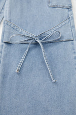 Beau Blue Bowknot Decor Boyfriend Cargo Jeans - The Elevated Hippie