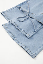 Beau Blue Bowknot Decor Boyfriend Cargo Jeans - The Elevated Hippie