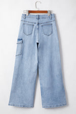 Beau Blue Bowknot Decor Boyfriend Cargo Jeans - The Elevated Hippie