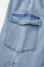 Beau Blue Bowknot Decor Boyfriend Cargo Jeans - The Elevated Hippie