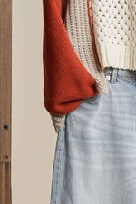 Multi Fabric Color Block Sweater - The Elevated Hippie