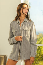 BiBi Button Up Corduroy Shacket - The Elevated Hippie