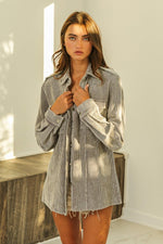BiBi Button Up Corduroy Shacket - The Elevated Hippie