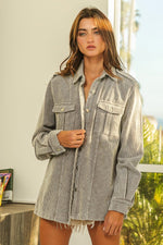 BiBi Button Up Corduroy Shacket - The Elevated Hippie