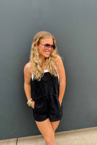 Blakeley Beach Please Romper – Washed Terry Romper with Pocket - The Elevated Hippie