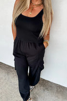 ALL SET TANK ROMPERBoho Tank Romper – Soft Stretch Fabric – Scoop Neck – Side & Cargo Pockets – Casual Utility One-Piece - The Elevated Hippie