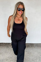 ALL SET TANK ROMPERBoho Tank Romper – Soft Stretch Fabric – Scoop Neck – Side & Cargo Pockets – Casual Utility One-Piece - The Elevated Hippie