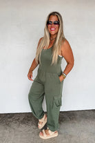 ALL SET TANK ROMPERBoho Tank Romper – Soft Stretch Fabric – Scoop Neck – Side & Cargo Pockets – Casual Utility One-Piece - The Elevated Hippie
