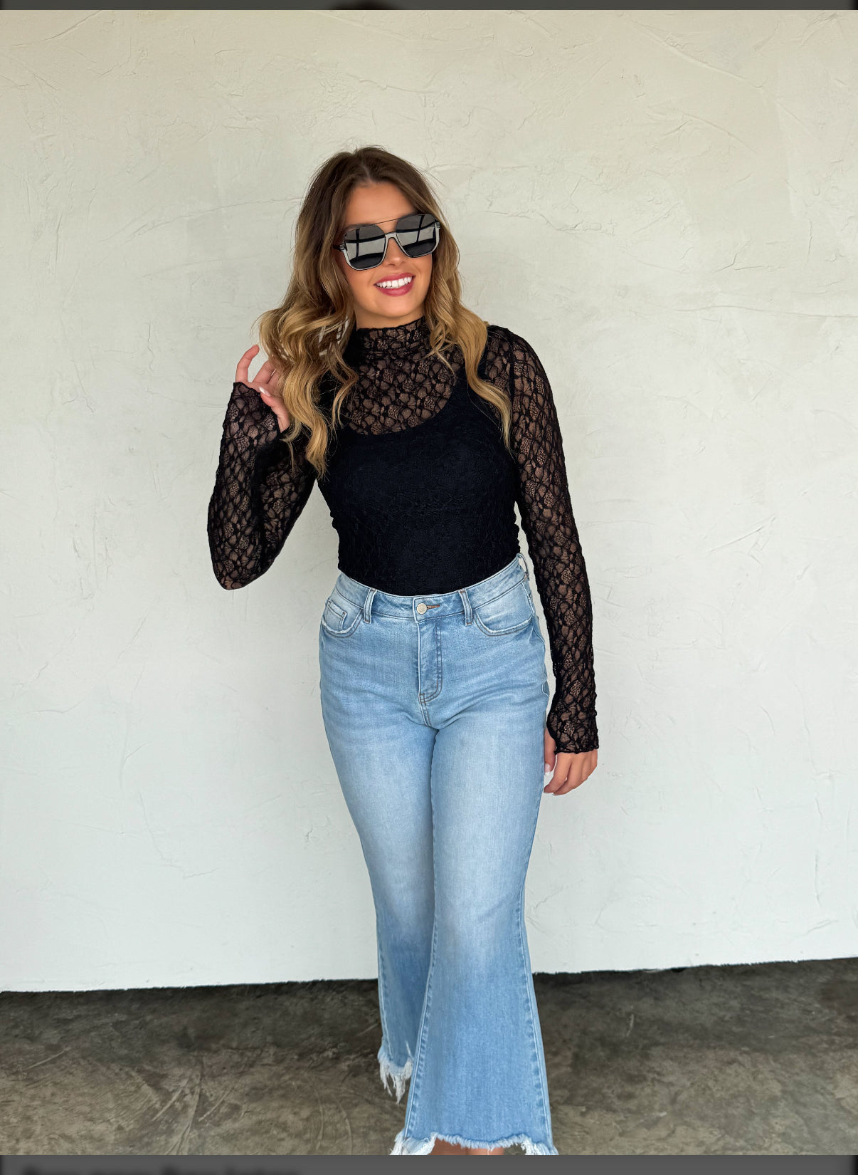 PREORDER- Jolie Lace Thumbhole Top - The Elevated Hippie