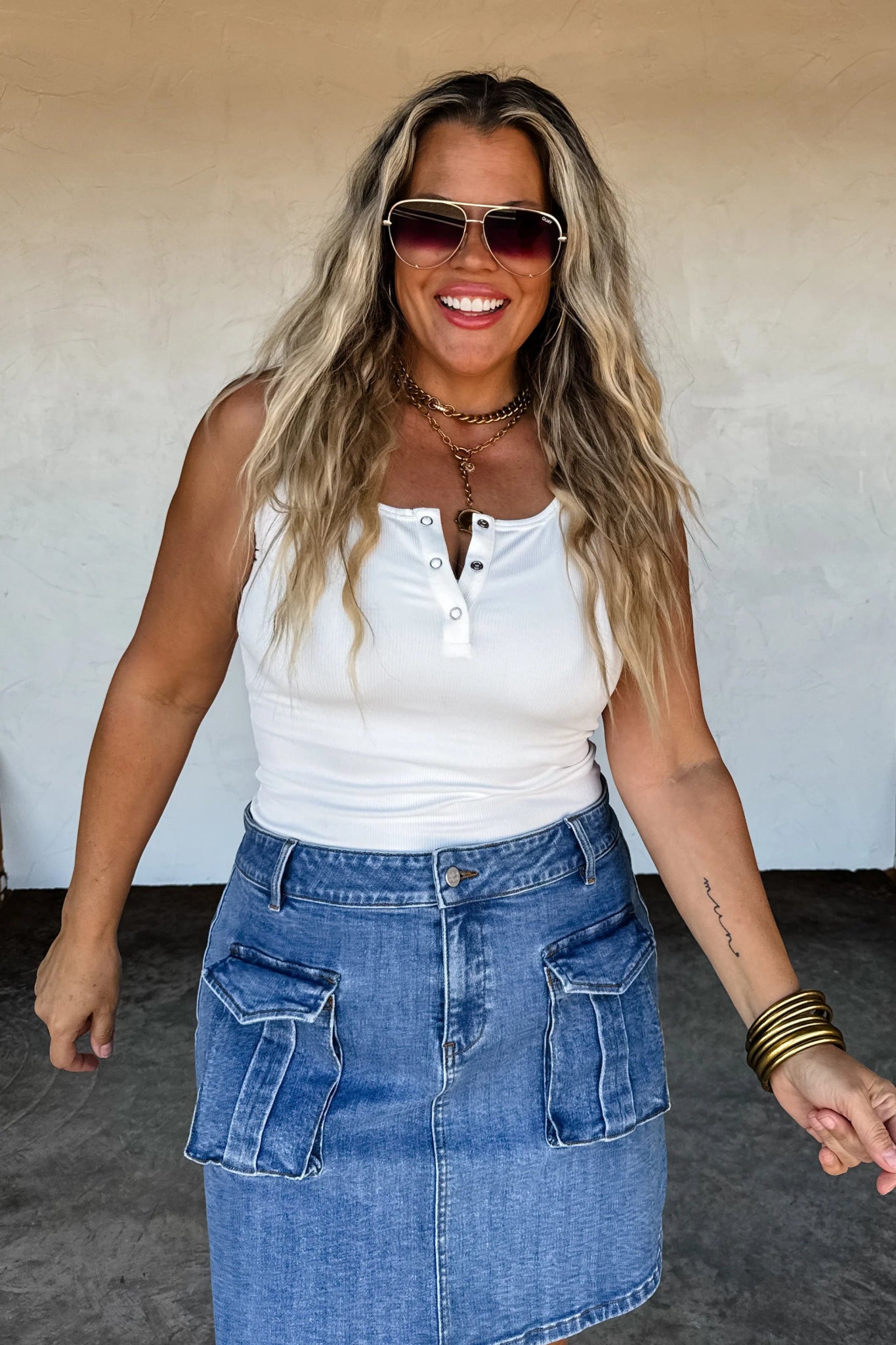 Denim Carly Cargo Short - The Elevated Hippie