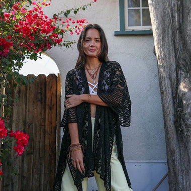 Boho Crochet Kimono Duster – Lightweight Layers, Hippie Heart - The Elevated Hippie