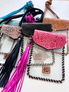 Phone Clear Crossbody Western Tooled Leather Mobile Purse - The Elevated Hippie
